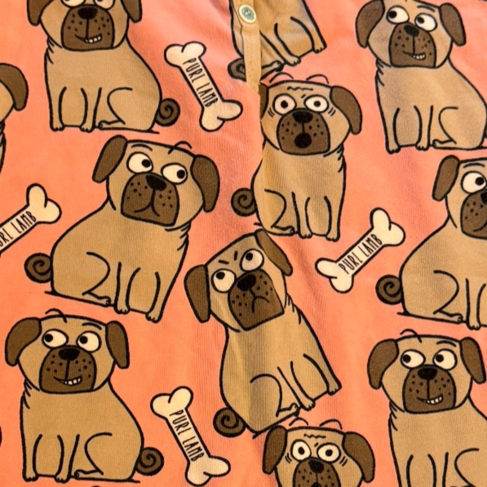 Purl Lamb Pink Pug Romper
